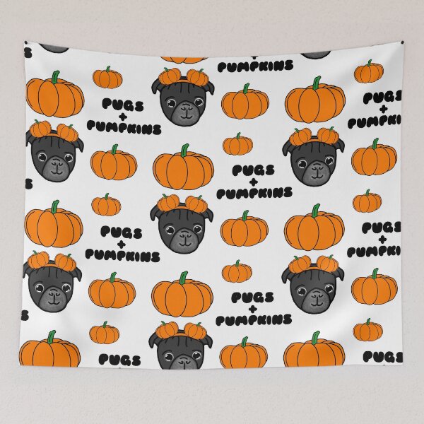 Item preview, Pugs & Pumpkins designed and sold by LeasPugGrumble.