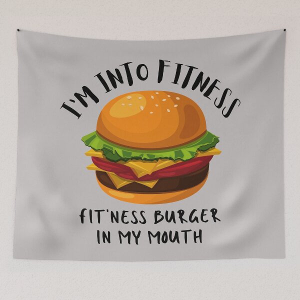 Item preview, I'm Into Fitness. Fitness This Burger In My Mouth. Illustration. Black Text. designed and sold by JellyBeenzz.