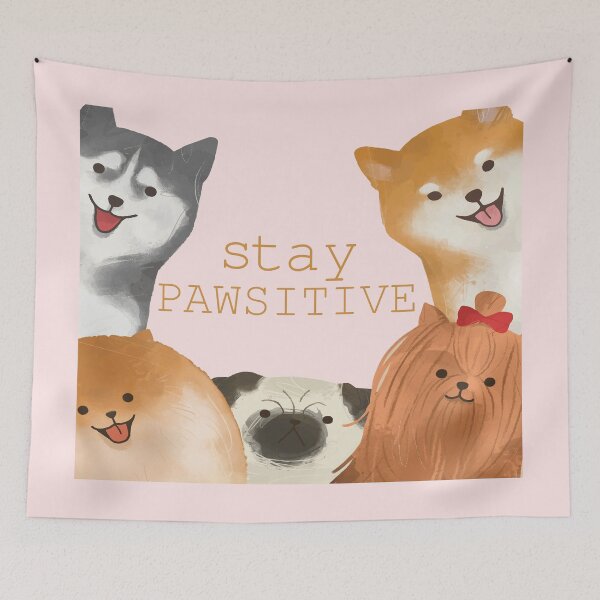 Item preview, Stay Pawsitive Cute Watercolor Dogs designed and sold by LashCreations.