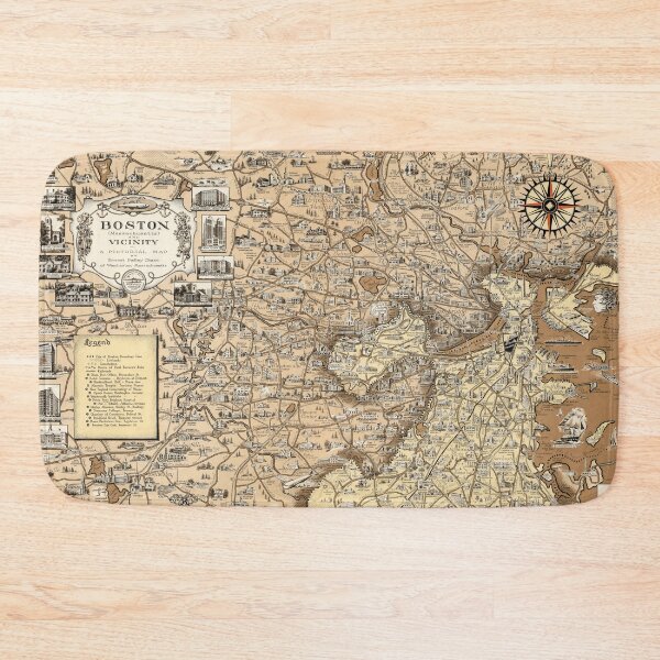Item preview, 1938 Pictorial Map of Boston Massachusetts and Vicinity designed and sold by Gin  Neko.