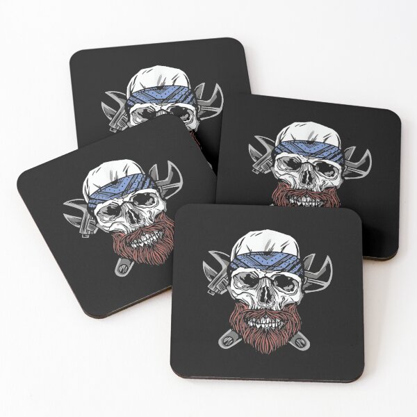 Item preview,  Halloween Skull Beard Wrenches Worker Mechanic designed and sold by rubysheila.