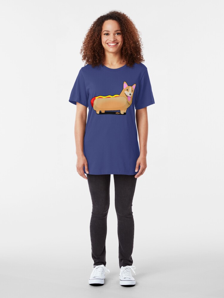 Alternate view of Corgi Hotdog Slim Fit T-Shirt