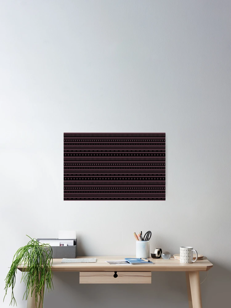 Thumbnail 2 von 3, Poster, Dark Purple and Black Shape Stripe Pattern Pairs Sherwin Williams 2022 Popular Color Blackberry SW 7577 designt und verkauft von ColorOfTheYears.