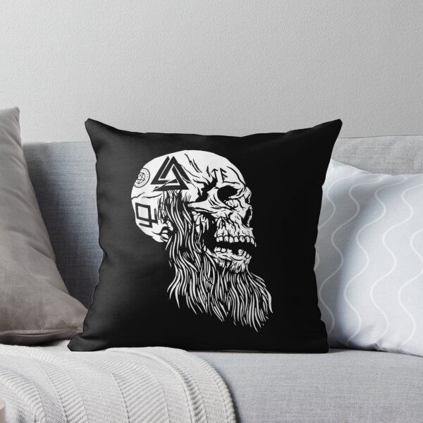 Item preview,  Skull With Tattoos Long Beard Tattooed Viking designed and sold by rubysheila.