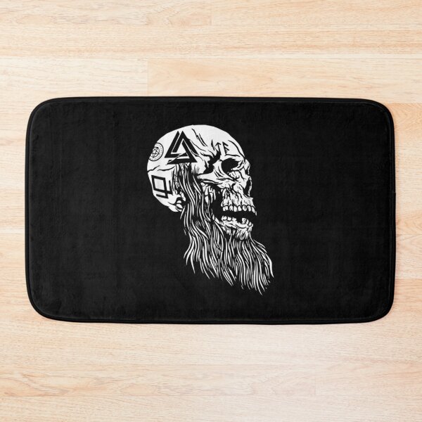 Item preview,  Skull With Tattoos Long Beard Tattooed Viking designed and sold by rubysheila.