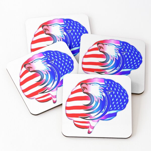 Item preview, Beautiful American Flag With Wolf Design designed and sold by Zareen Sayyed.