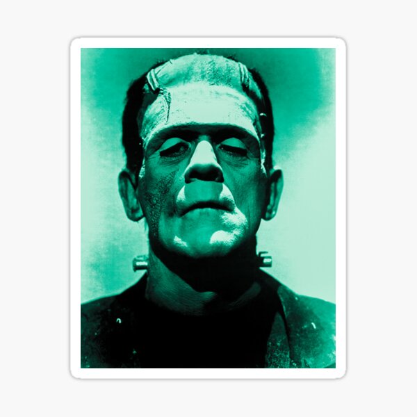 Monstruo de Frankenstein - Boris Karloff (remasterizado digitalmente) Pegatina