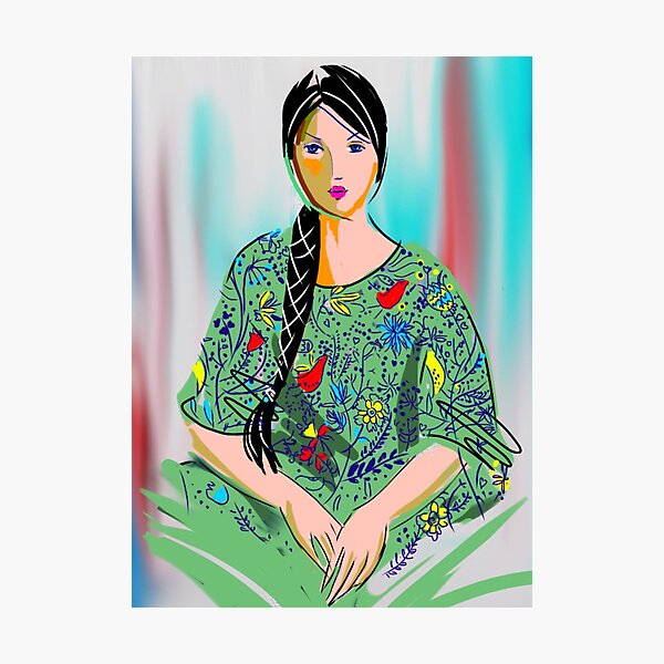 Woman in Green Photographic Print