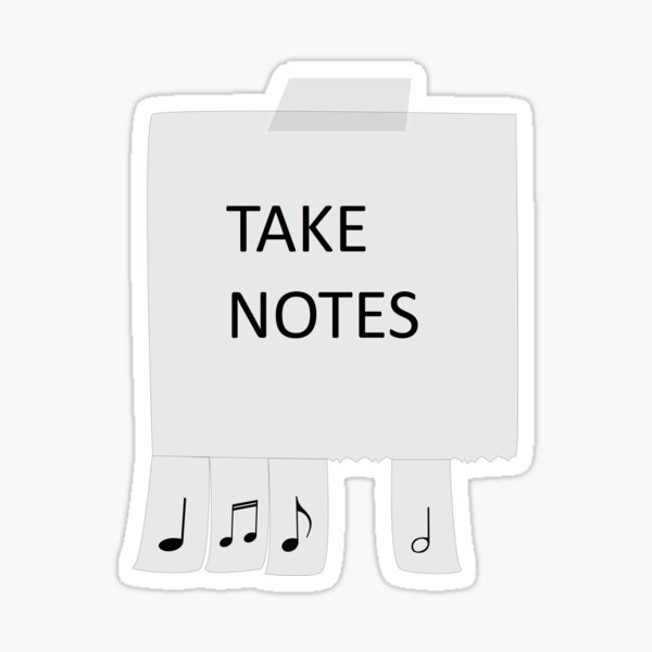 Take Notes Sticker for Sale by Comsworth