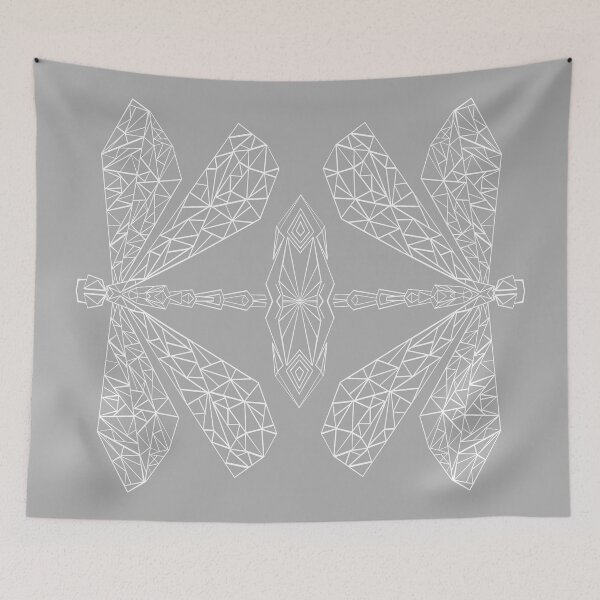 Item preview, Grey Geometric Dragonfly designed and sold by Thedragonflyart.