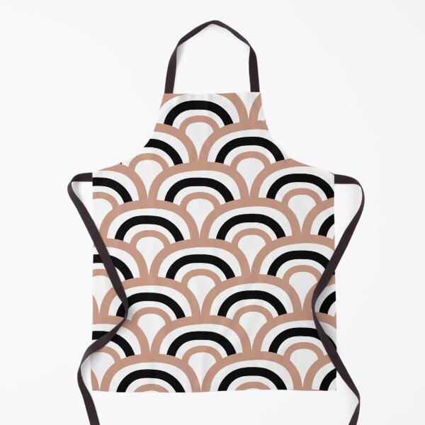 Item preview, Medium Pink Black White Retro Scallop Pattern Pairs 2022 Popular Color Sherwin Williams Rose Tan SW 0069 - Colour Trends designed and sold by ColorOfTheYears.