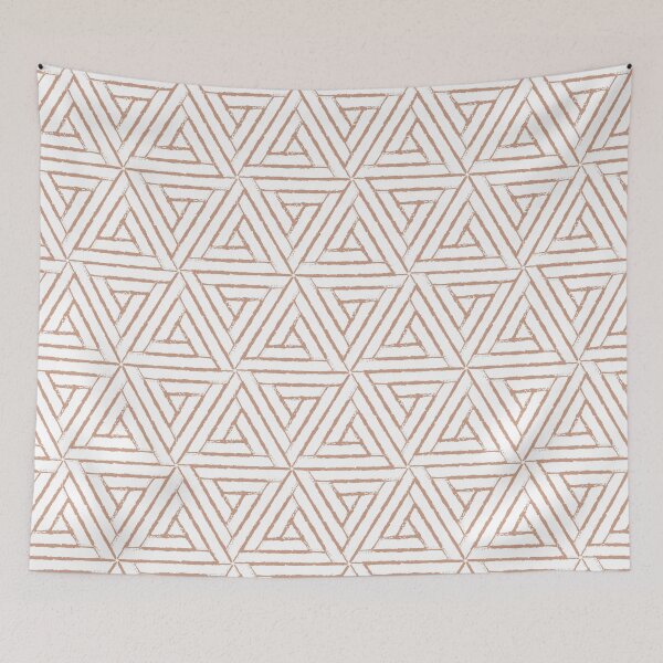 Aperçu de l'œuvre Medium Pink and White Tribal Triangle Pattern Pairs 2022 Popular Color Sherwin Williams Rose Tan SW 0069 - Colour Trends créée et vendue par ColorOfTheYears.