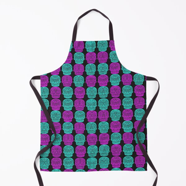 Item preview, Aqua Purple Halloween Skulls - Pattern designed and sold by Chubuter.