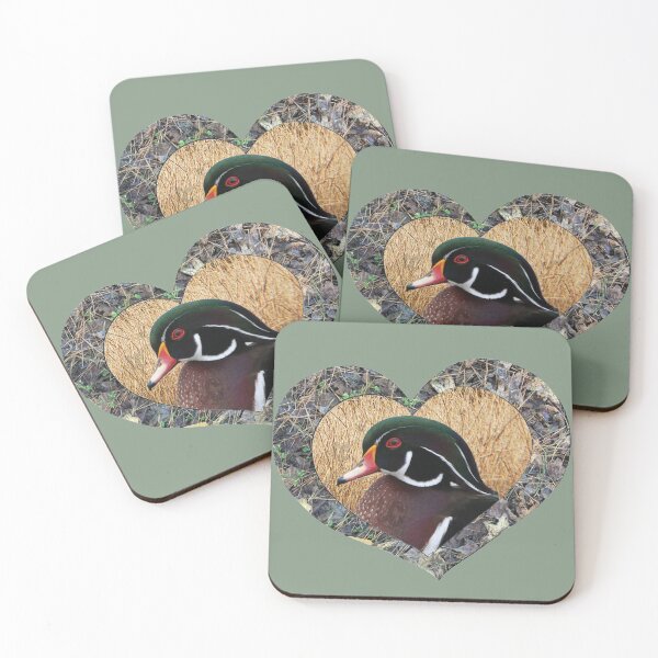 Item preview, Colorful Wood Duck in Camouflage Heart for Duck Hunters and Outdoorsmen designed and sold by LifeCrush.