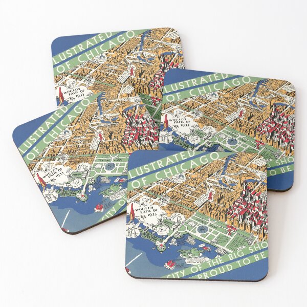Item preview, 1931 Vintage Illustrated Map of Chicago designed and sold by Gin  Neko.