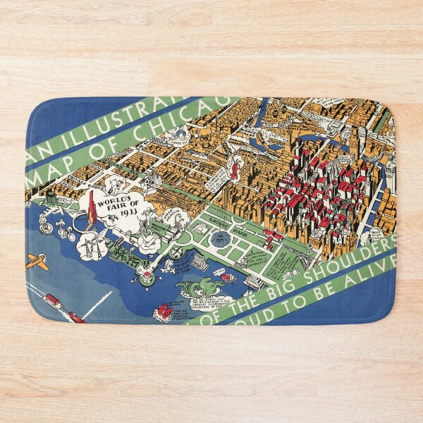 Item preview, 1931 Vintage Illustrated Map of Chicago designed and sold by Gin  Neko.