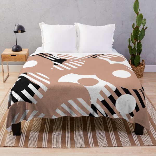 Aperçu de l'œuvre Medium Pink Black White Circle Stripe Pattern Pairs 2022 Popular Color Sherwin Williams Rose Tan SW 0069 - Colour Trends créée et vendue par ColorOfTheYears.