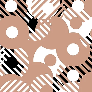 Imagen de la obra Medium Pink Black White Circle Stripe Pattern Pairs 2022 Popular Color Sherwin Williams Rose Tan SW 0069 - Colour Trends de ColorOfTheYears