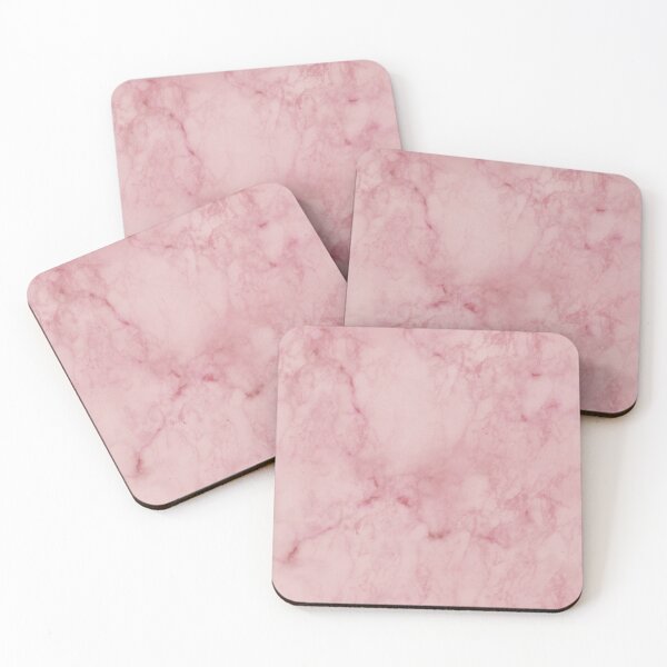 Light Pastel Pink Marble Coasters (Set of 4)