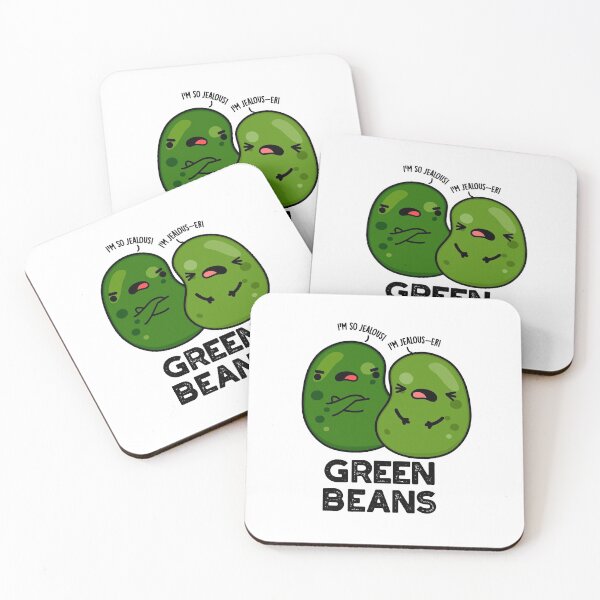 Item preview, Green Beans Cute Jealous Bean Puns designed and sold by punnybone.