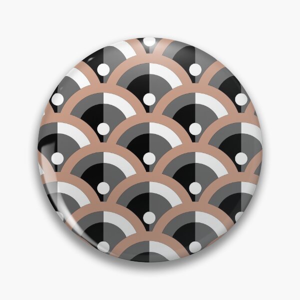 Artikelvorschau, Medium Pink Gray Black White Retro Scallop Pattern Pairs 2022 Popular Color Sherwin Williams Rose Tan SW 0069 - Colour Trends entworfen und verkauft von ColorOfTheYears.
