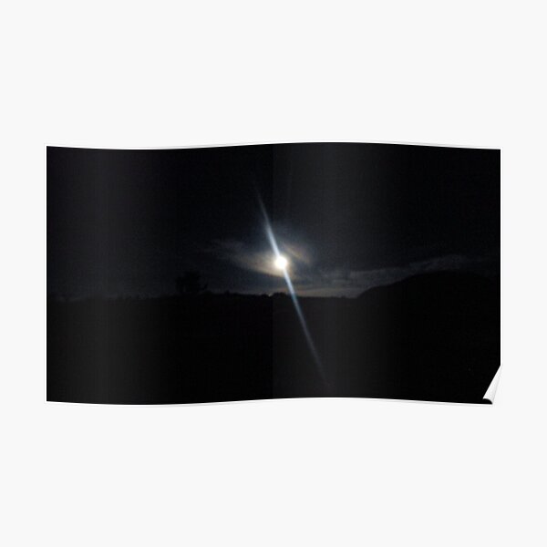 Beautiful black and white summer sunset landscape in the desert between the Souss valley and the Anti Atlas mountains Poster