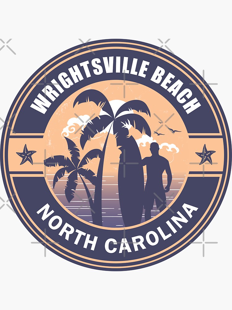 "Wrightsville Beach North Carolina Summer Surf Design" Sticker for Sale