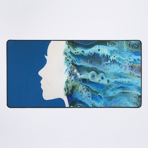 Underwater Mermaid, Flowing Hair, Under the Sea LET IT FLOW Desk Mat