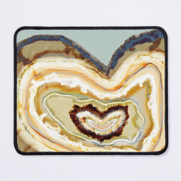Item preview, Agate Heart Graphic Geode Blue Orange Brown Cream designed and sold by jocelynsart.