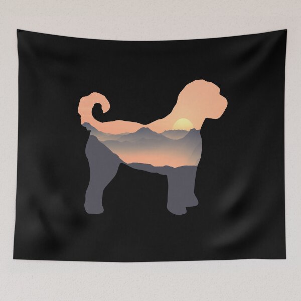 Item preview, Goldendoodle Dog Silhouette Sun Mountain Gift designed and sold by alaechamlal.