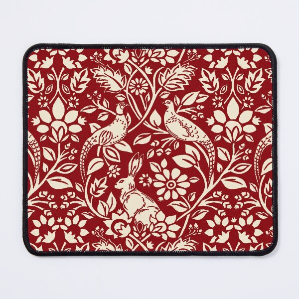 Item preview, Pheasant and Hare Pattern, Deep Red and Cream designed and sold by Marymarice.