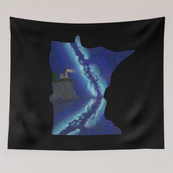 Item preview, Minnesota Split Rock Lighthouse - black background designed and sold by EcoElsa.