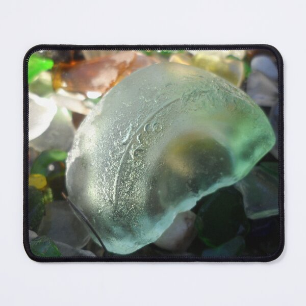Item preview, Sea Foam Sea Glass on Bed of Colorful Sea Glass Pieces designed and sold by Beachy.