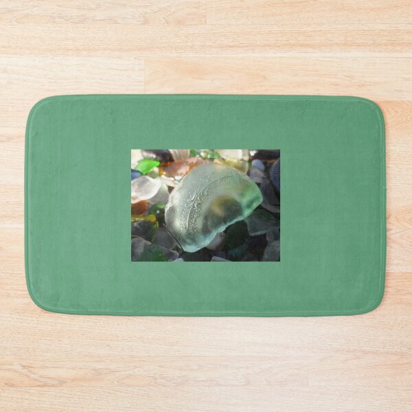 Item preview, Sea Foam Sea Glass on Bed of Colorful Sea Glass Pieces designed and sold by Beachy.