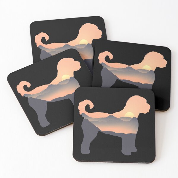 Item preview, Labradoodle Dog Silhouette Sun Mountain Gift designed and sold by alaechamlal.