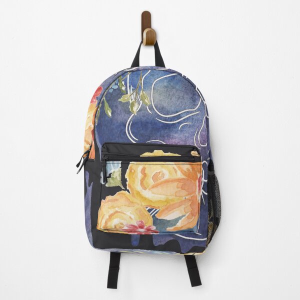 Item preview, Pretty Spooky Skull with Watercolor Flowers designed and sold by Emily Bickell.