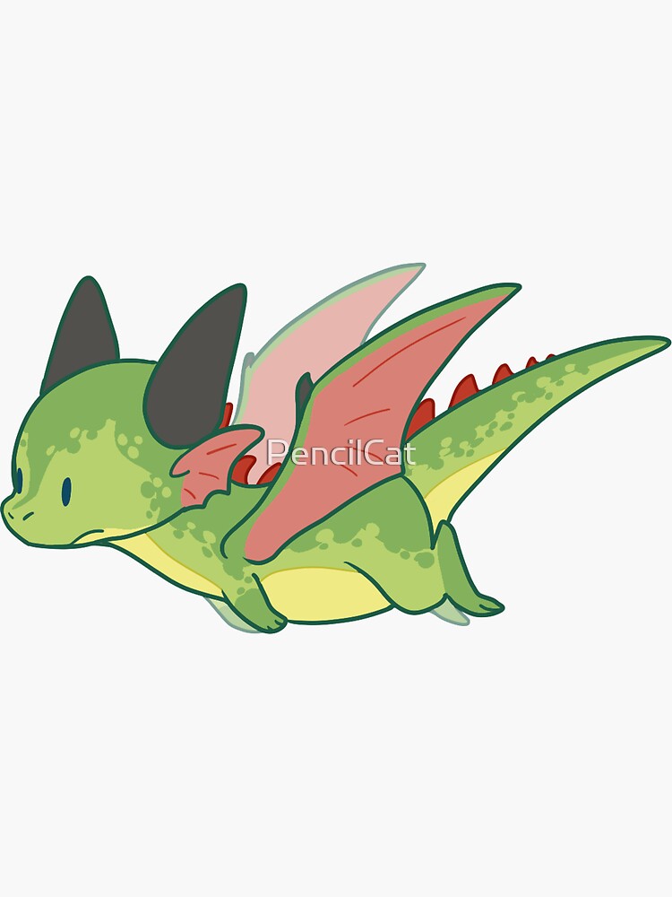 Thumbnail 3 of 3, Sticker, Smol Dragon designed and sold by PencilCat.