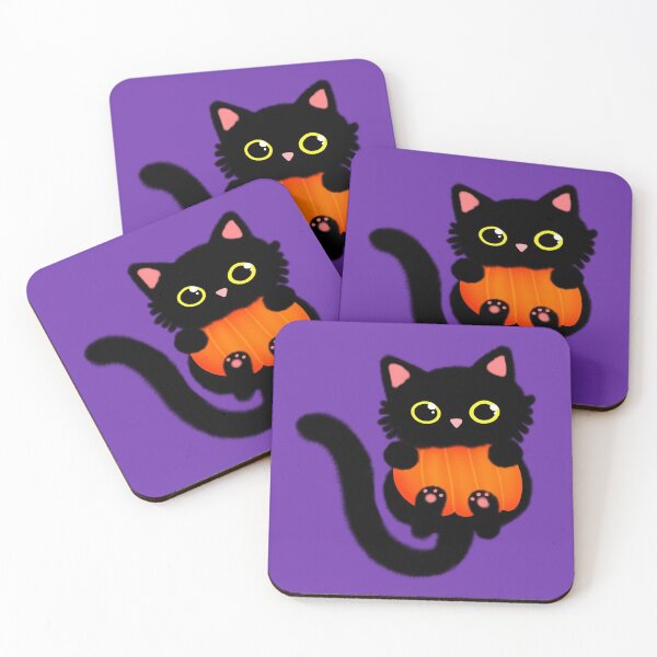 Item preview, Black Cat with Pumpkin designed and sold by CakeyDoesArt.