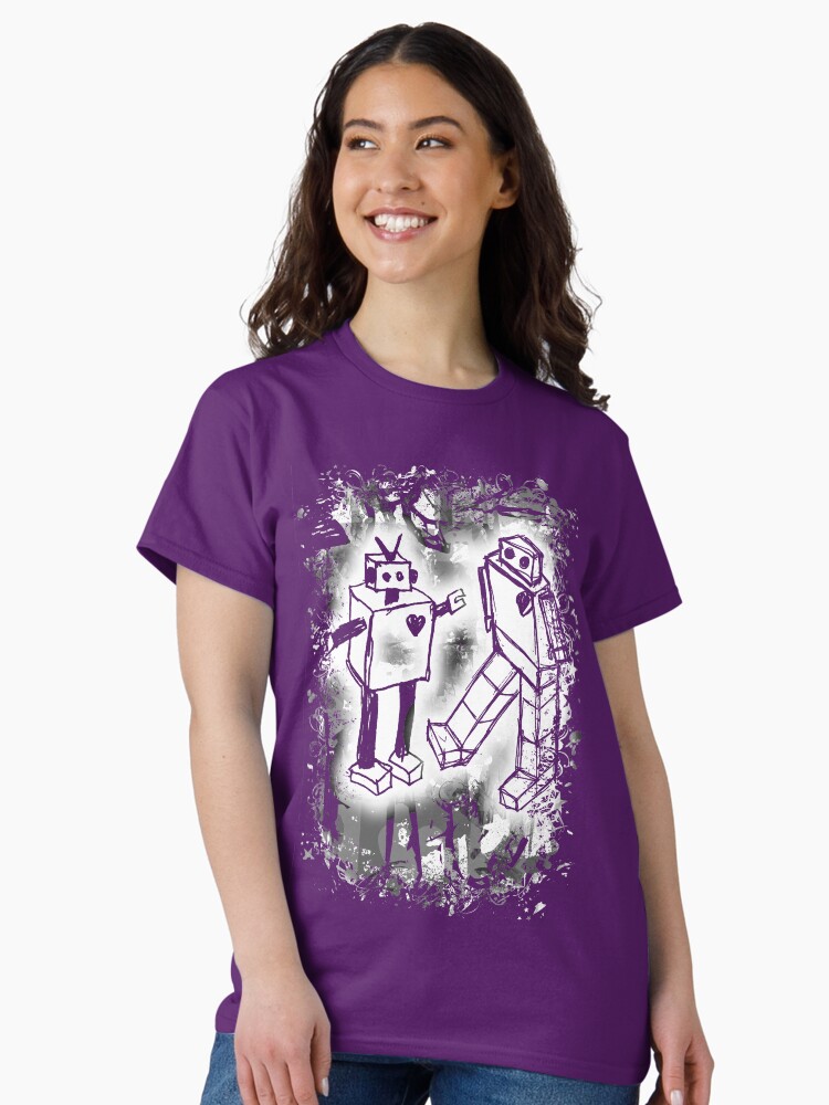 Thumbnail 1 of 7, Classic T-Shirt, Robot Love designed and sold by RoseanneJones.