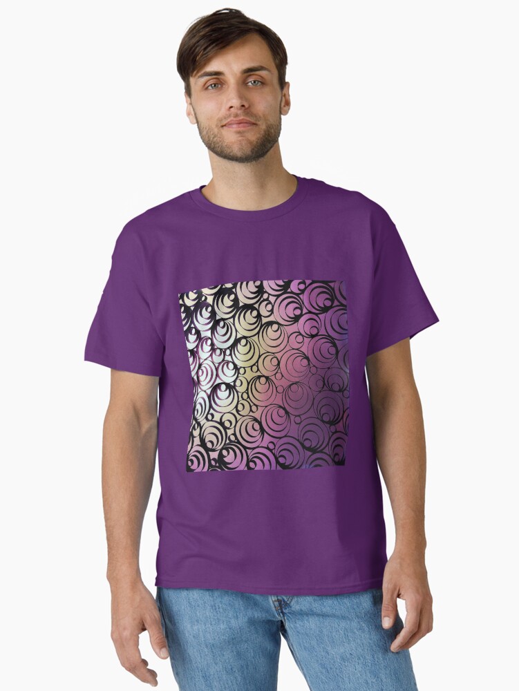 Thumbnail 2 of 7, Classic T-Shirt, Groovy Circles - Psychedelic Geometric Art Photography designed and sold by OneDayArt.