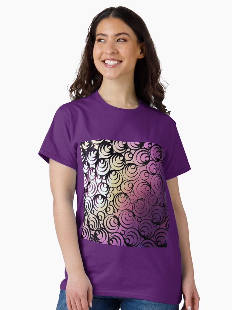 Thumbnail 1 of 7, Classic T-Shirt, Groovy Circles - Psychedelic Geometric Art Photography designed and sold by OneDayArt.