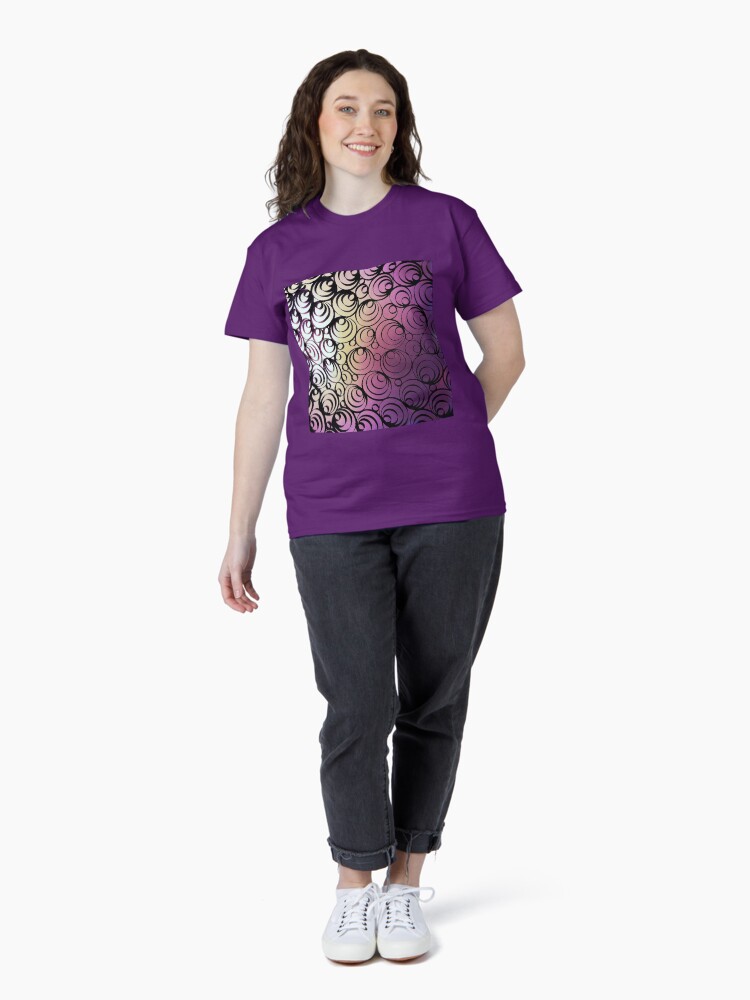 Thumbnail 4 of 7, Classic T-Shirt, Groovy Circles - Psychedelic Geometric Art Photography designed and sold by OneDayArt.