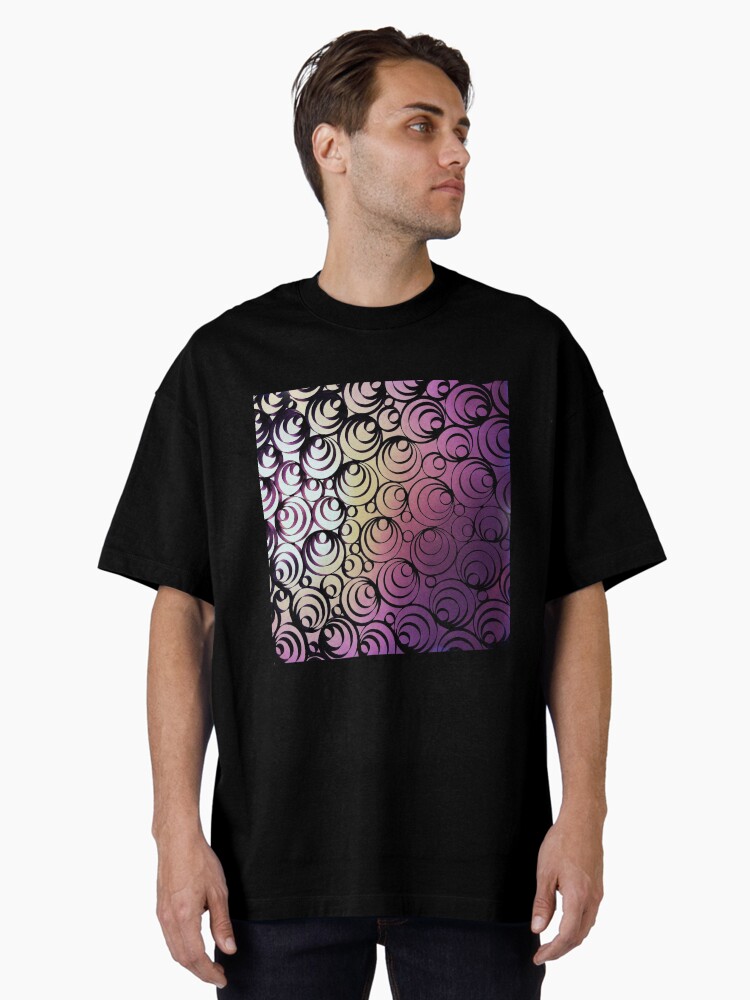 Thumbnail 2 of 7, Oversized T-Shirt, Groovy Circles - Psychedelic Geometric Art Photography designed and sold by OneDayArt.