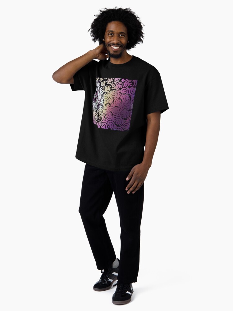 Thumbnail 4 of 7, Oversized T-Shirt, Groovy Circles - Psychedelic Geometric Art Photography designed and sold by OneDayArt.