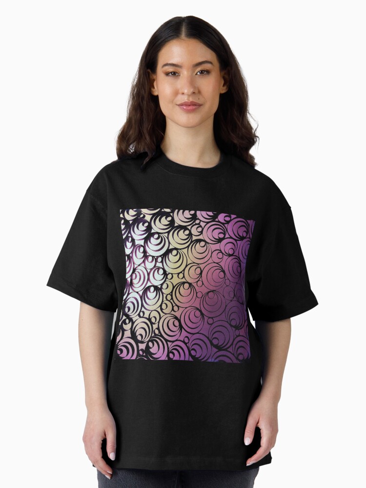 Thumbnail 1 of 7, Oversized T-Shirt, Groovy Circles - Psychedelic Geometric Art Photography designed and sold by OneDayArt.