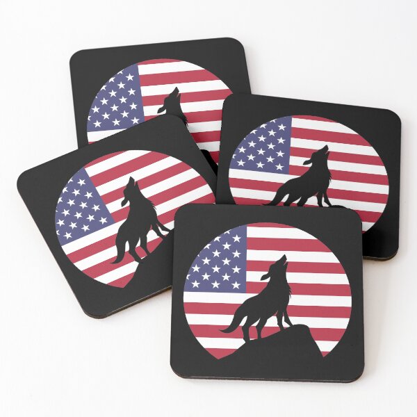 Item preview, american flag wolf designed and sold by Ubenart.