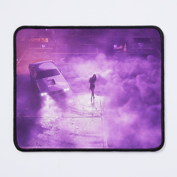Car Drifting Synthwave Mouse Pad