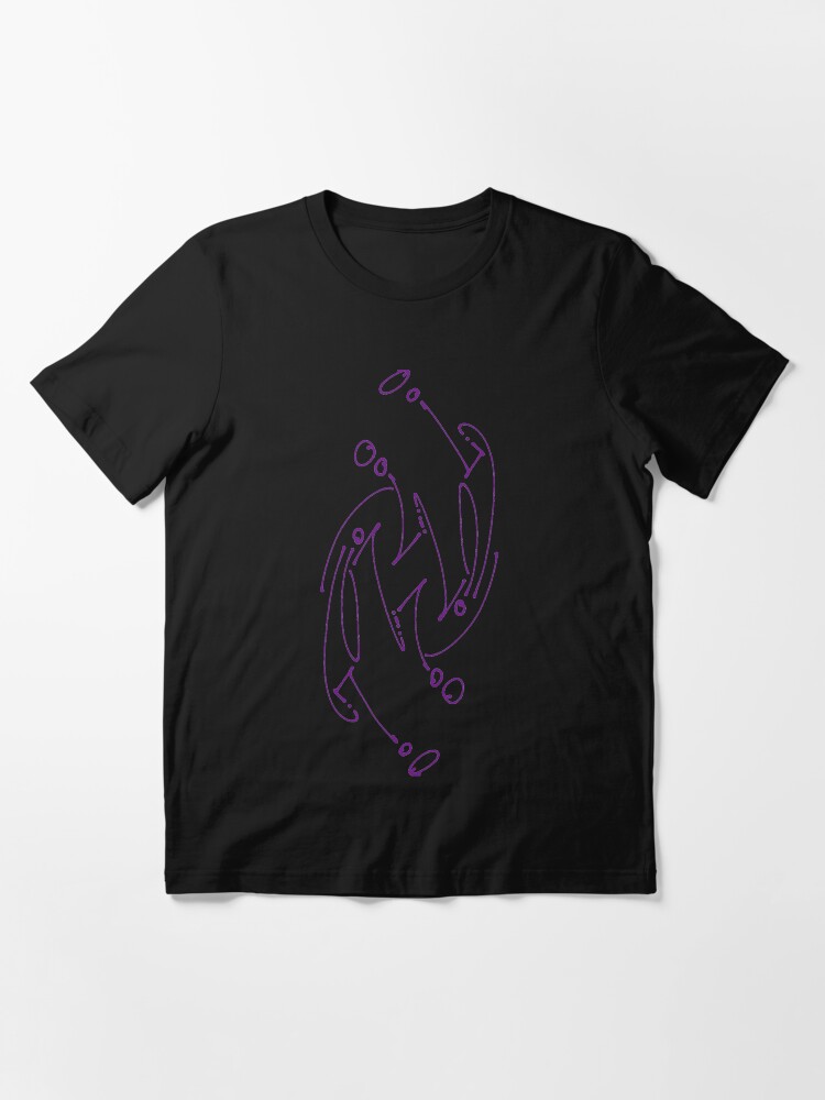 Alternate view of Purple Pattern Graffiti Style Drawing on Black Essential T-Shirt