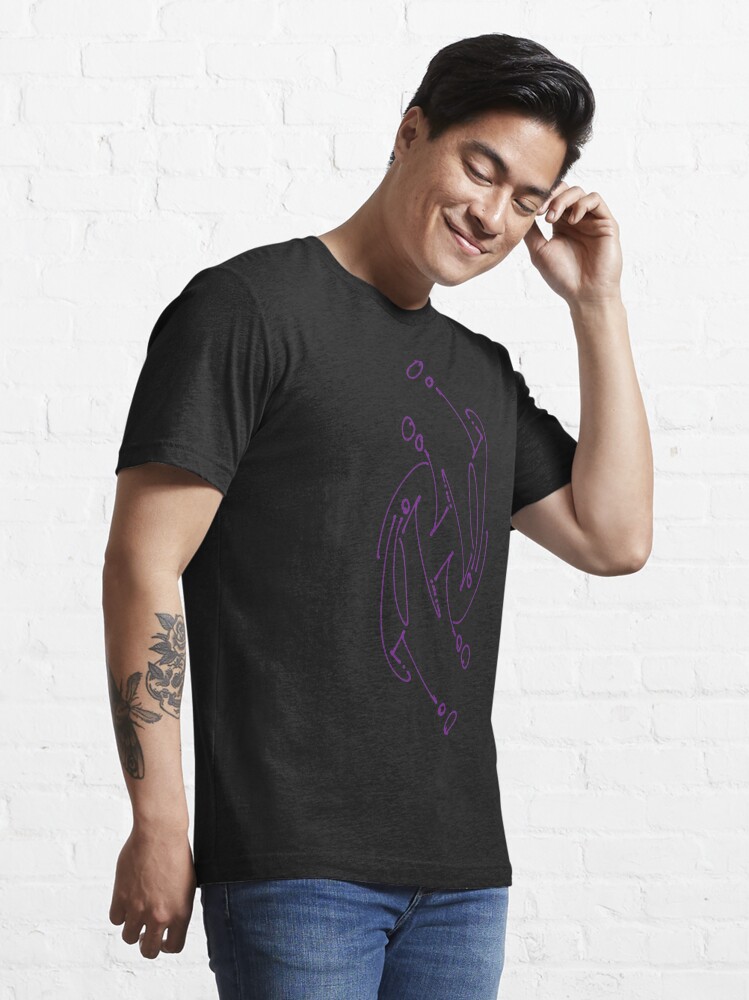 Alternate view of Purple Pattern Graffiti Style Drawing on Black Essential T-Shirt
