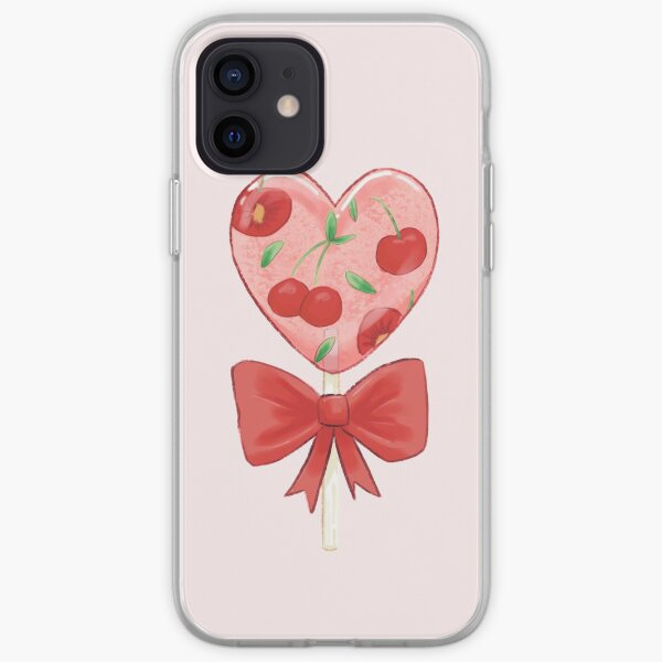 Cherry clear lollipop iPhone Soft Case